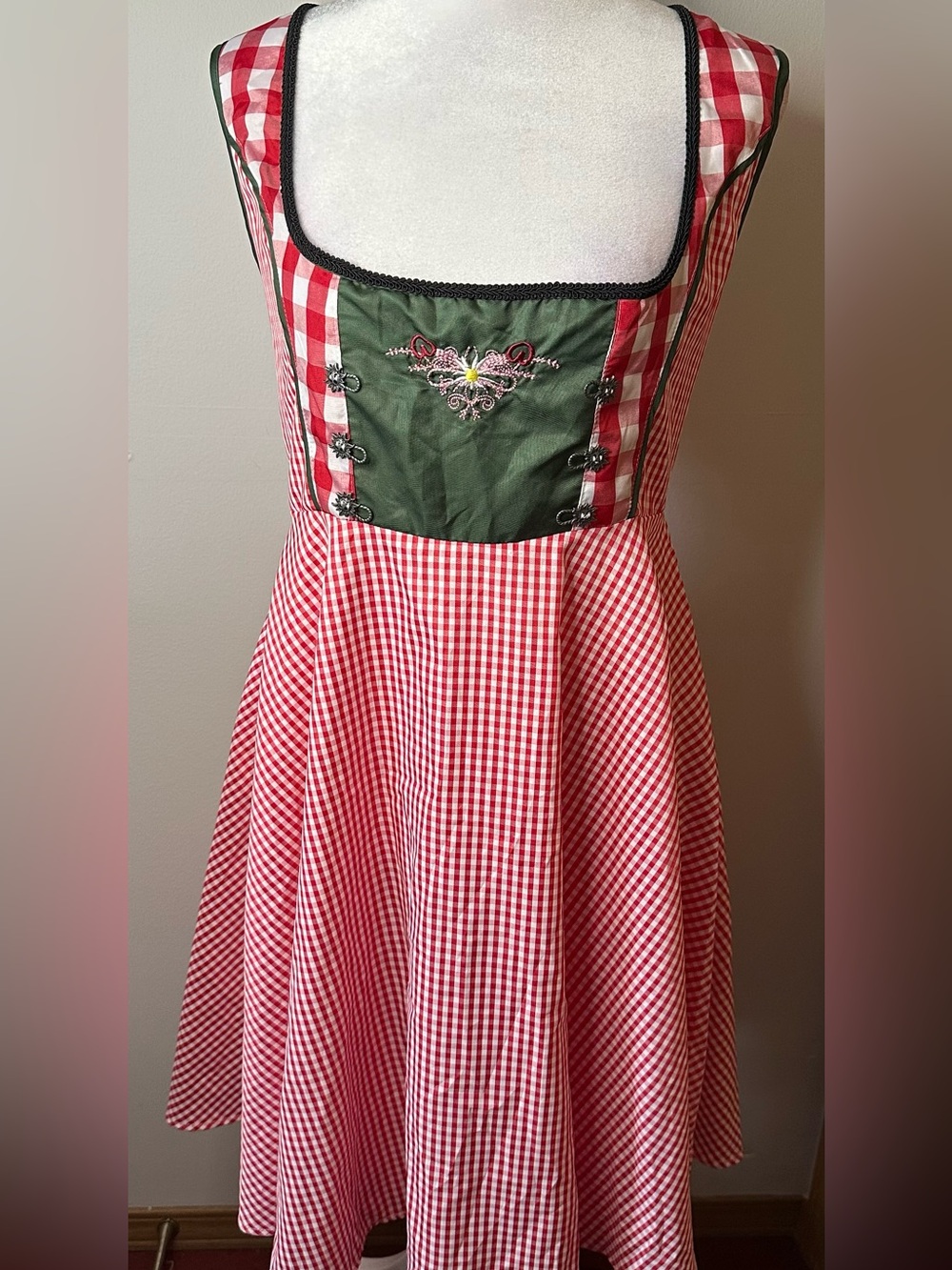 Women’s Halloween 2 Piece Set- Gingham Plaid Essential Costume Party Dress - Picture 4 of 5